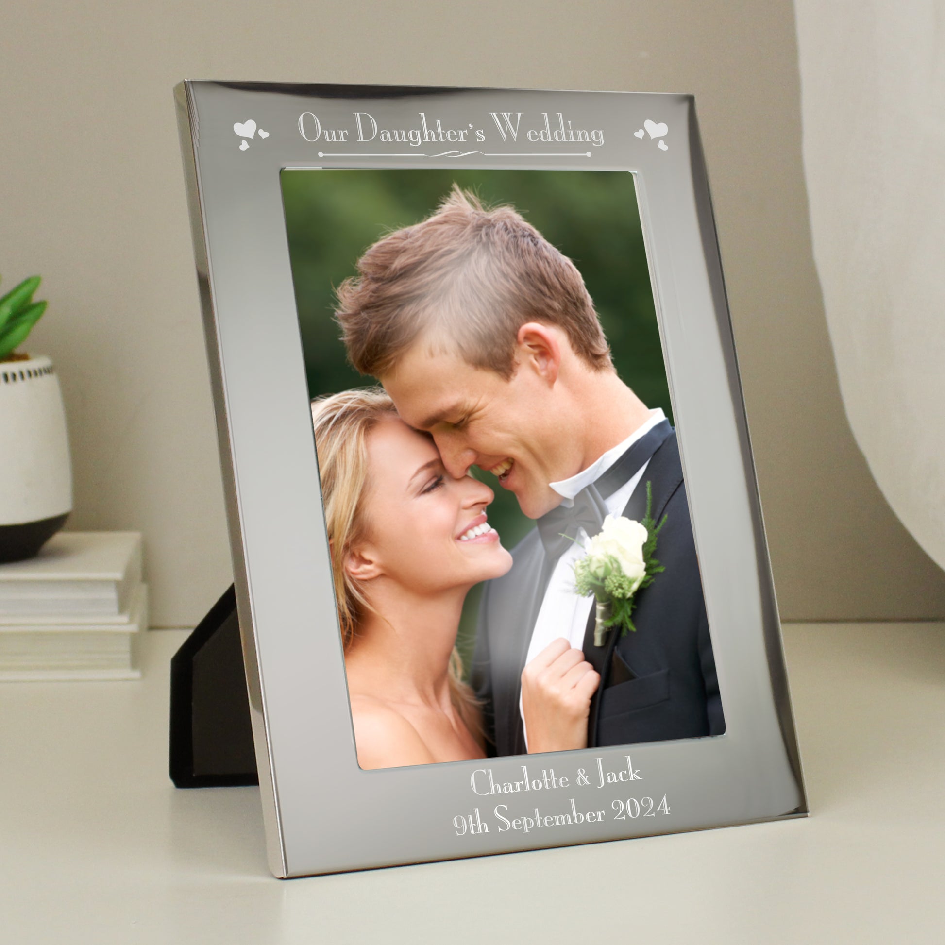 Personalised Silver 5x7 Decorative Our Daughters Wedding Photo Frame - image 2