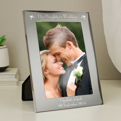 Personalised Silver 5x7 Decorative Our Daughters Wedding Photo Frame - image 2