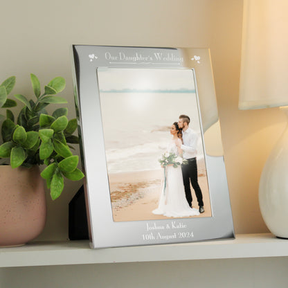 Personalised Silver 5x7 Decorative Our Daughters Wedding Photo Frame - image 3