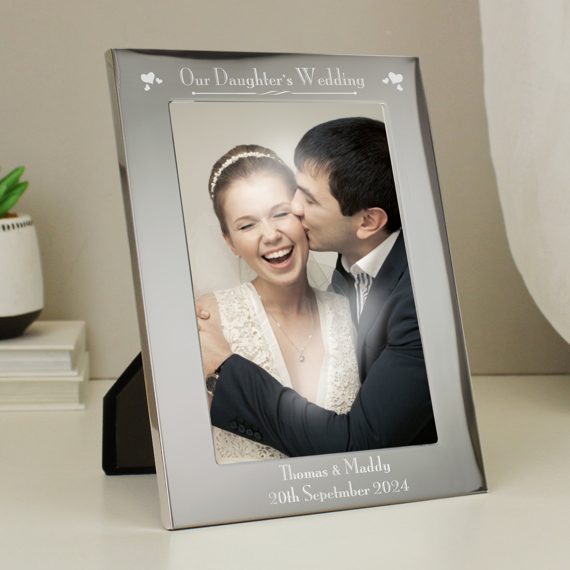 Personalised Silver 5x7 Decorative Our Daughters Wedding Photo Frame - image 4