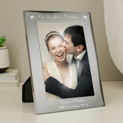 Personalised Silver 5x7 Decorative Our Daughters Wedding Photo Frame - image 4