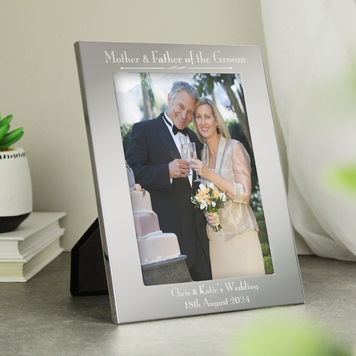 Personalised Silver 5x7 Decorative Mother & Father of the Bride Photo Frame from Heartfelt Gifts
