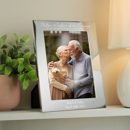 Personalised Silver 5x7 Decorative Mother & Father of the Groom Photo Frame from Heartfelt Gifts