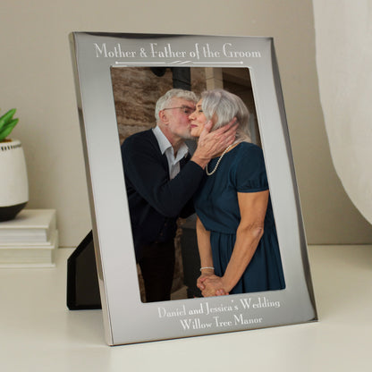 Personalised Silver 5x7 Decorative Mother & Father of the Groom Photo Frame - image 2