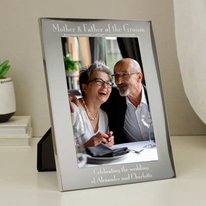 Personalised Silver 5x7 Decorative Mother & Father of the Groom Photo Frame - image 3