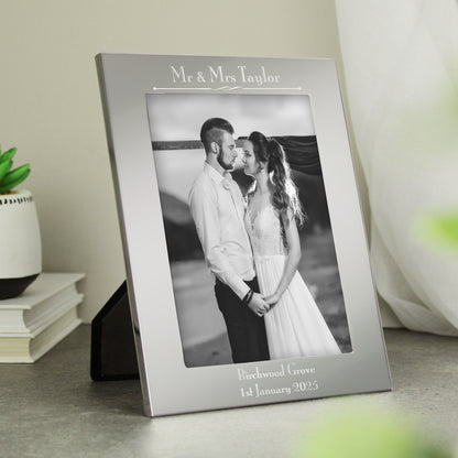 Personalised Silver 5x7 Decorative Photo Frame from Heartfelt Gifts