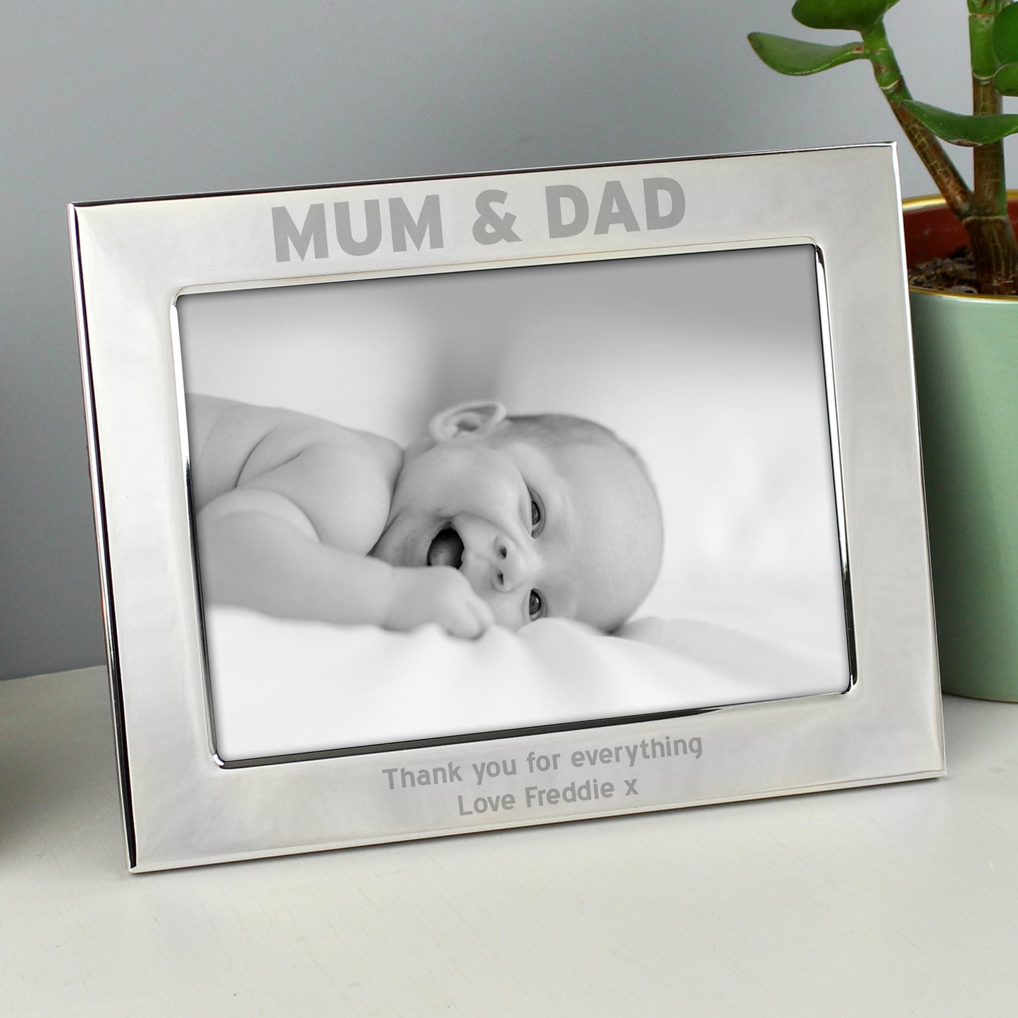 Personalised Silver 5x7 Mum & Dad Photo Frame - image 2