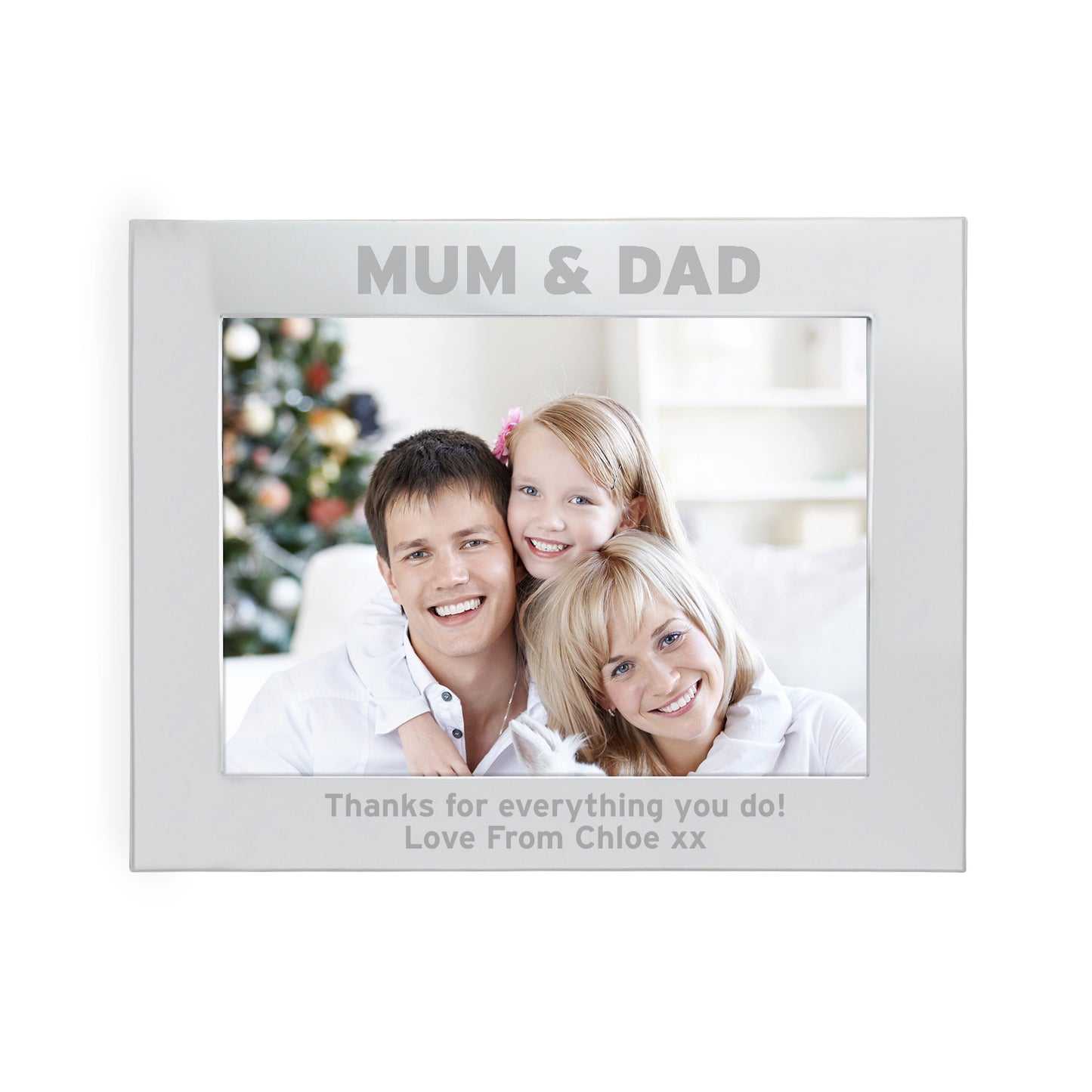 Personalised Silver 5x7 Mum & Dad Photo Frame - image 3