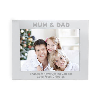 Personalised Silver 5x7 Mum & Dad Photo Frame - image 3