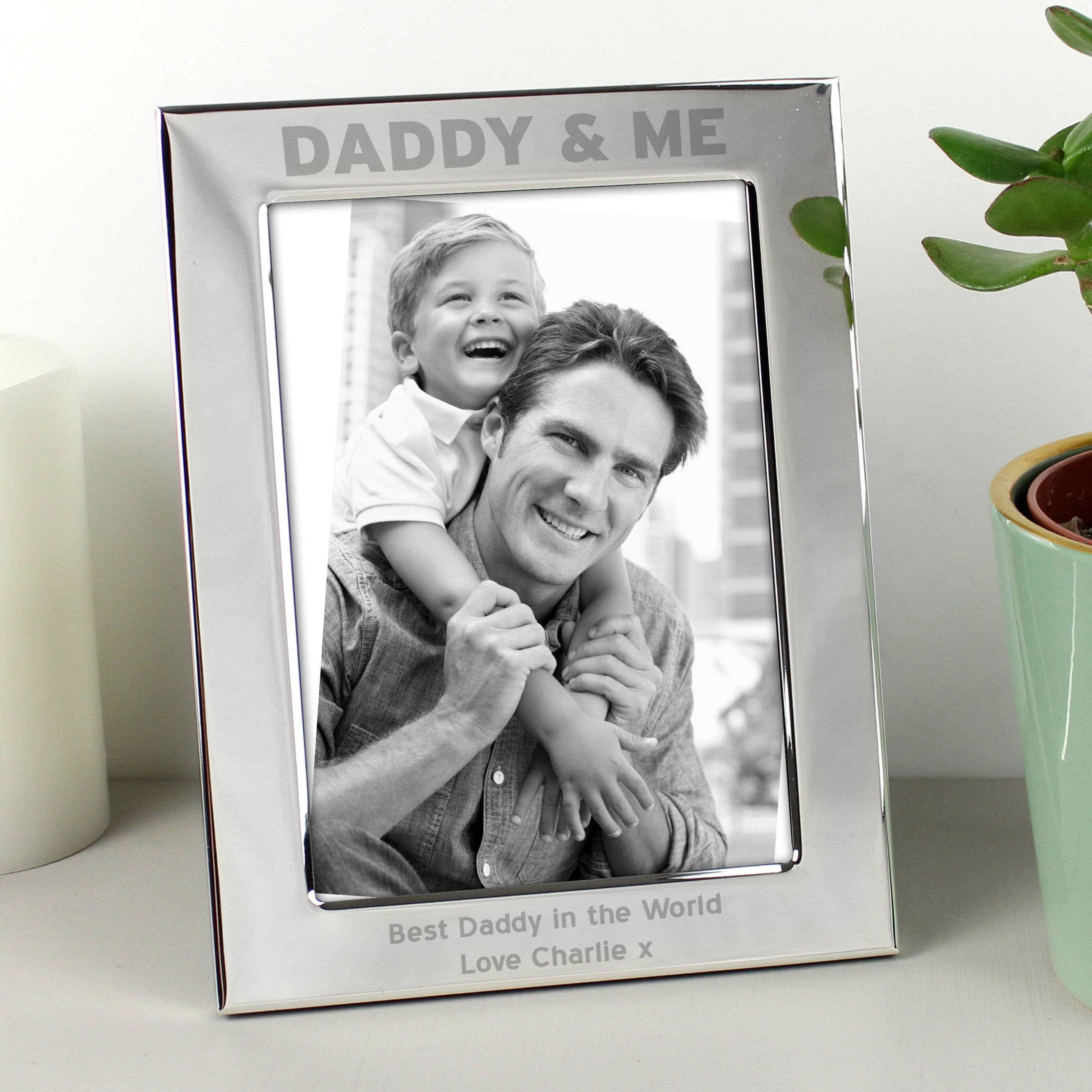 Personalised Silver 5x7 Daddy & Me Photo Frame from Heartfelt Gifts