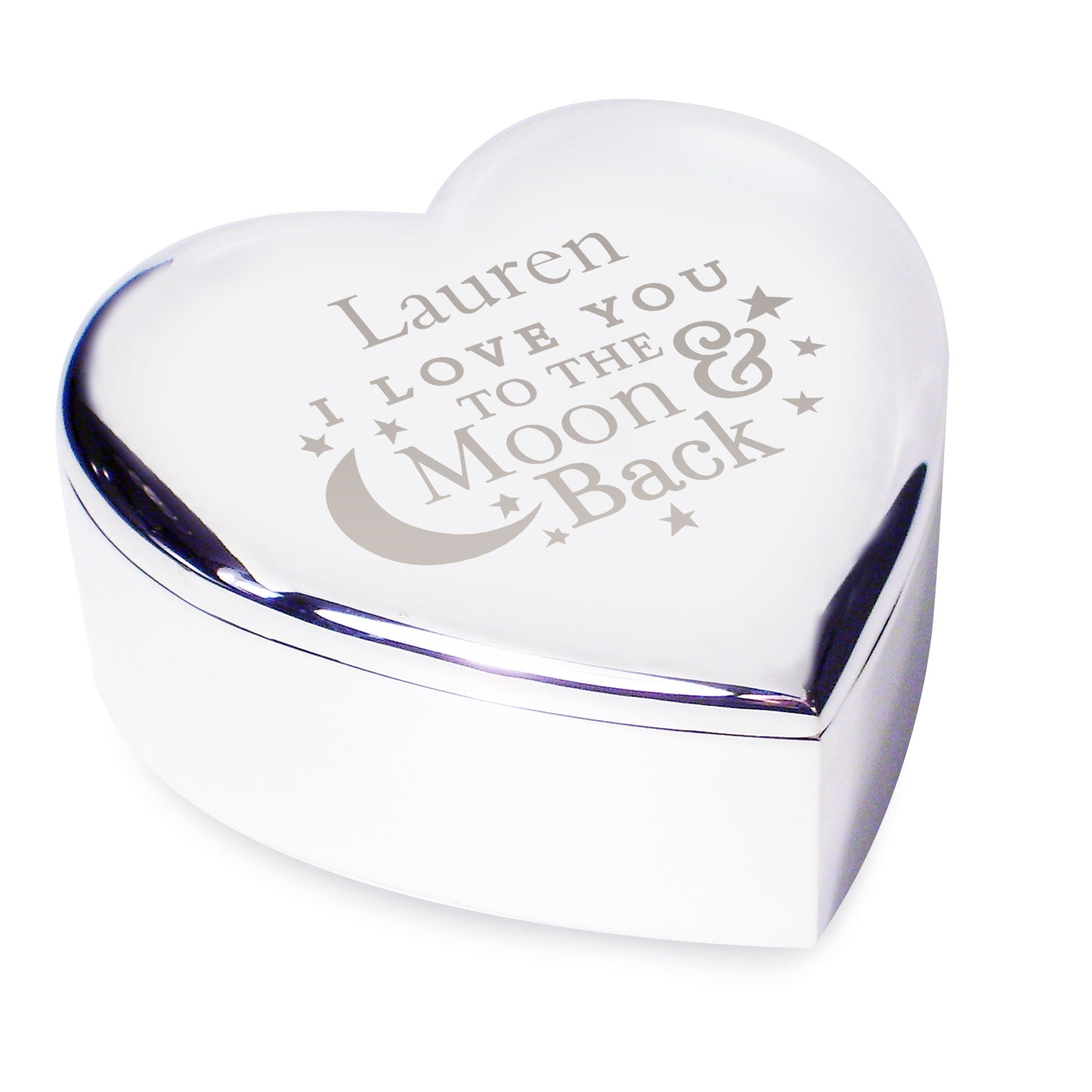 Personalised To the Moon and Back... Heart Trinket Box - image 5