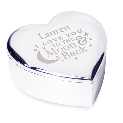 Personalised To the Moon and Back... Heart Trinket Box - image 5