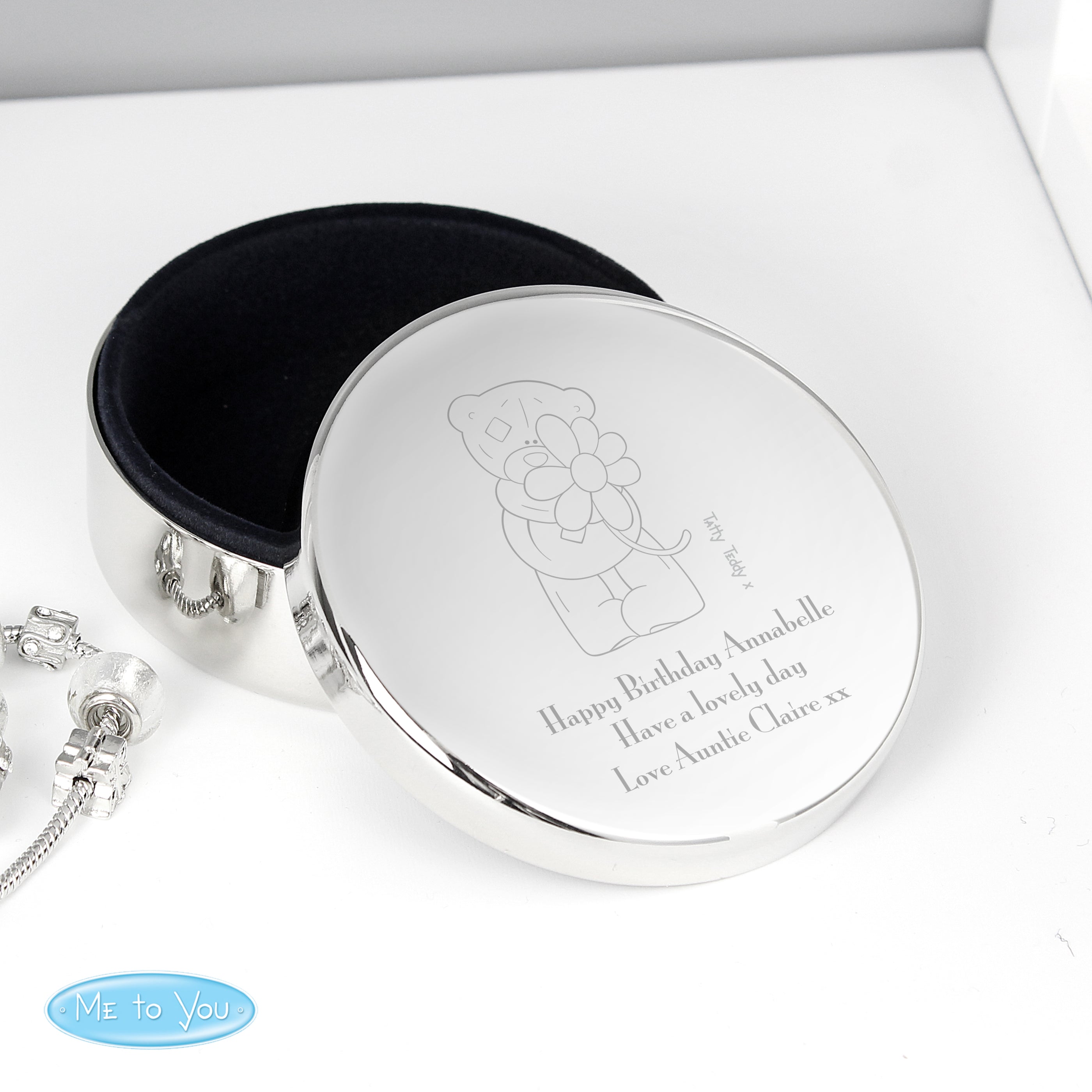 Personalised Me to You Flower Round Trinket Box from Heartfelt Gifts