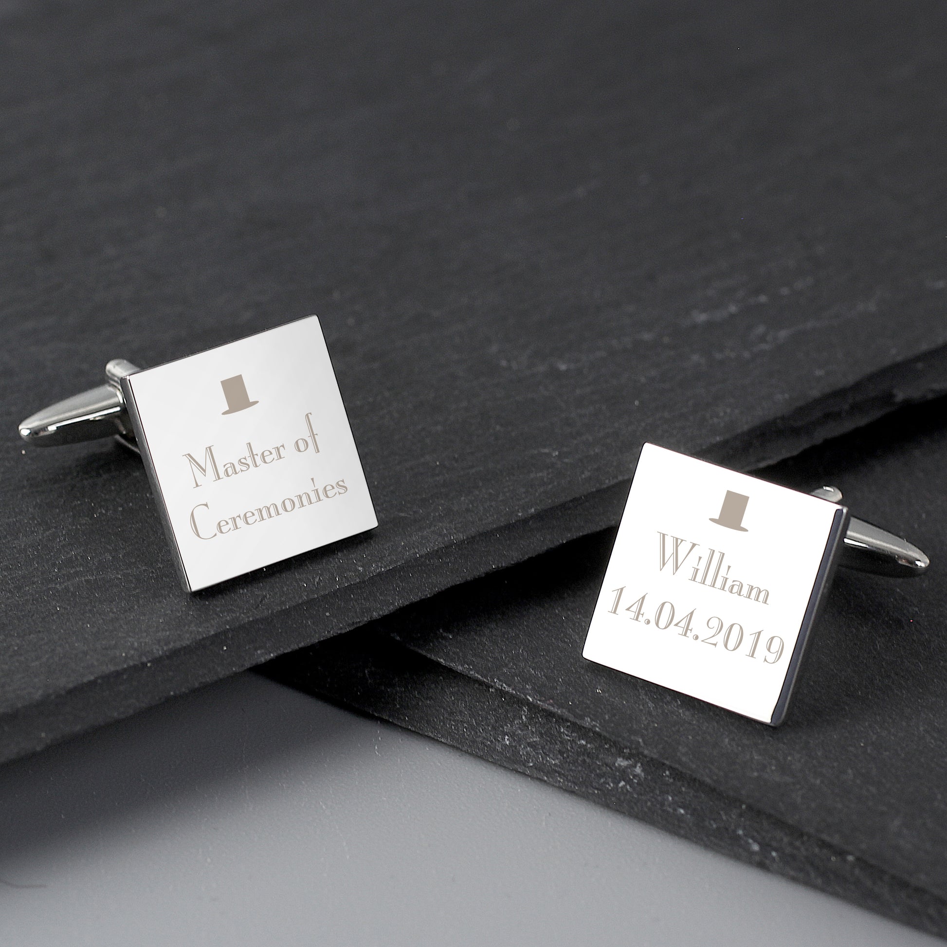 Personalised Decorative Wedding Any Role Square Cufflinks - image 3
