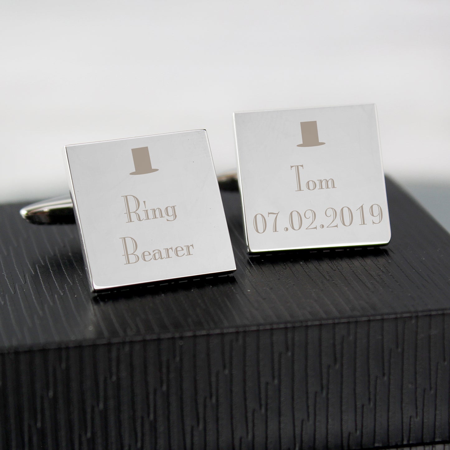 Personalised Decorative Wedding Any Role Square Cufflinks - image 4
