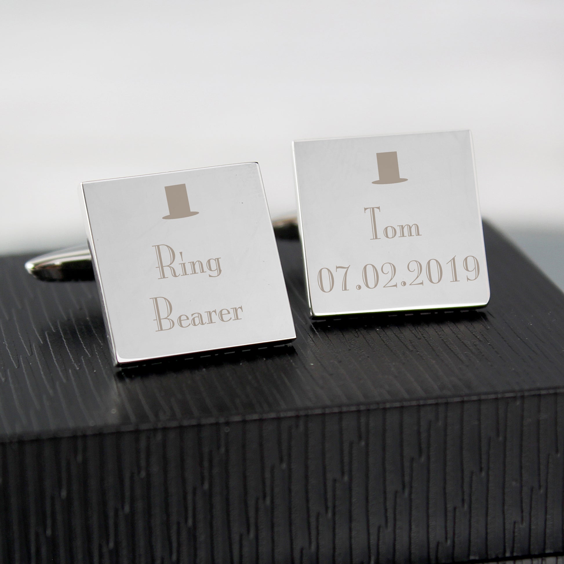 Personalised Decorative Wedding Any Role Square Cufflinks - image 4