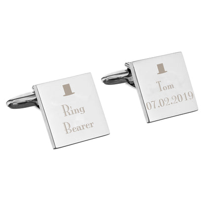 Personalised Decorative Wedding Any Role Square Cufflinks - image 6