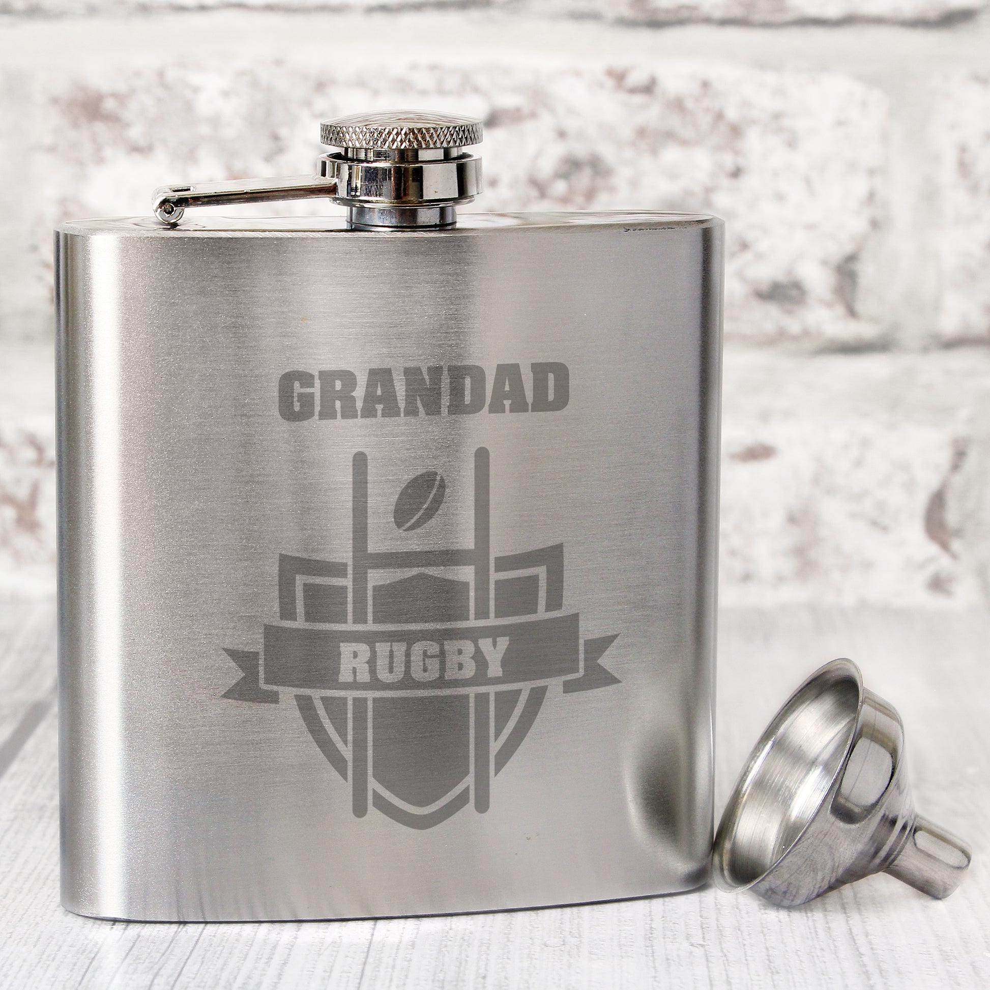 Personalised Rugby Hip Flask from Heartfelt Gifts