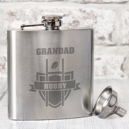 Personalised Rugby Hip Flask from Heartfelt Gifts