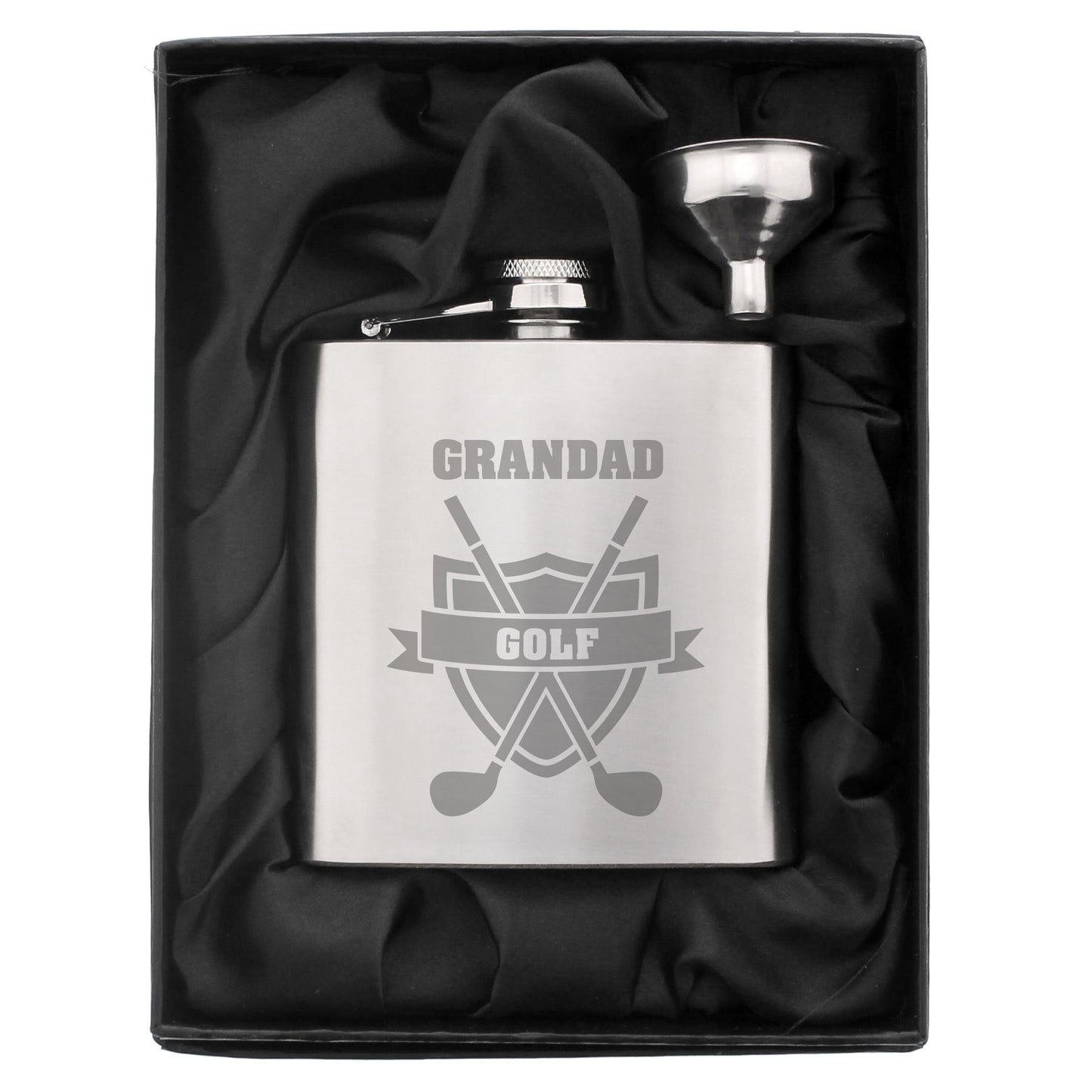 Personalised Golf Crest Hip Flask - image 2
