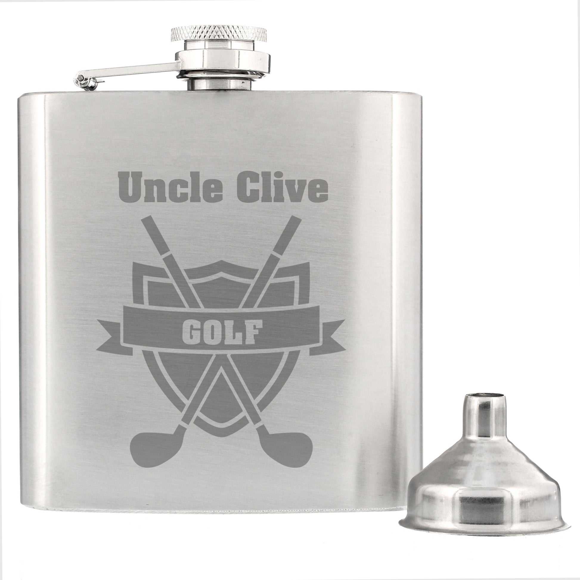 Personalised Golf Crest Hip Flask - image 3