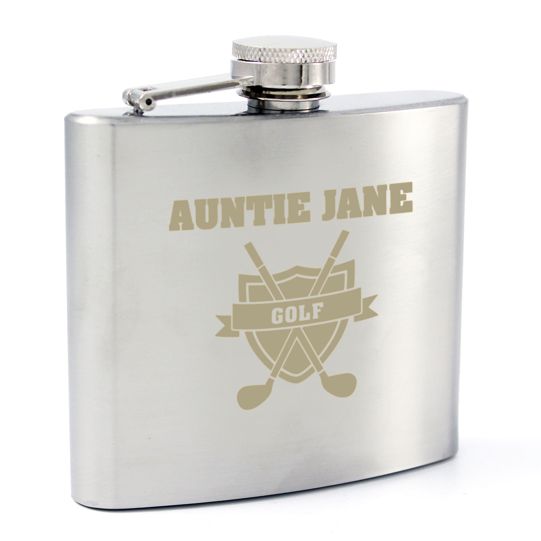 Personalised Golf Crest Hip Flask - image 4