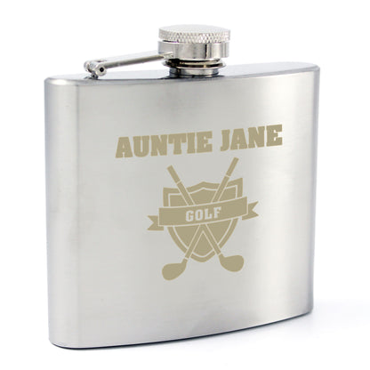 Personalised Golf Crest Hip Flask - image 4