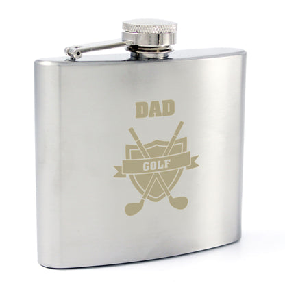 Personalised Golf Crest Hip Flask - image 5