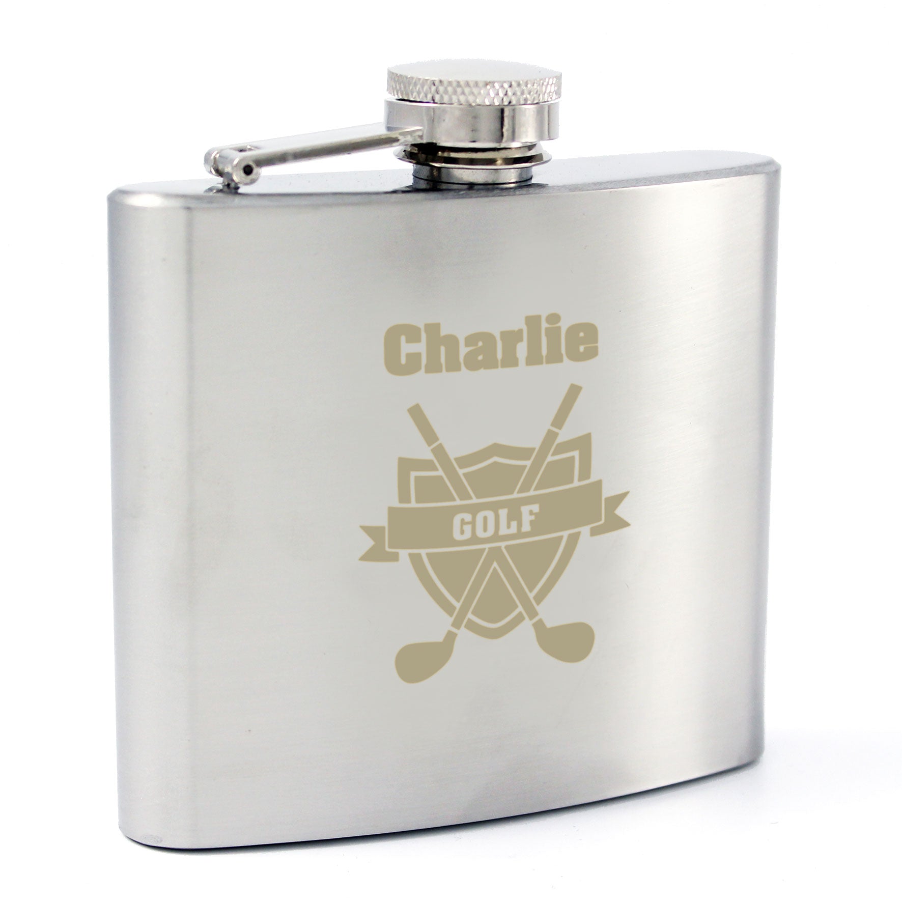 Personalised Golf Crest Hip Flask - image 7