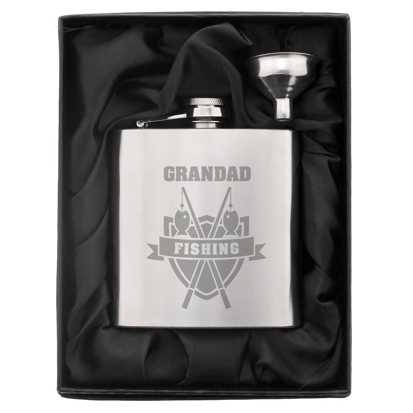 Personalised Fishing Crest Hip Flask - image 2