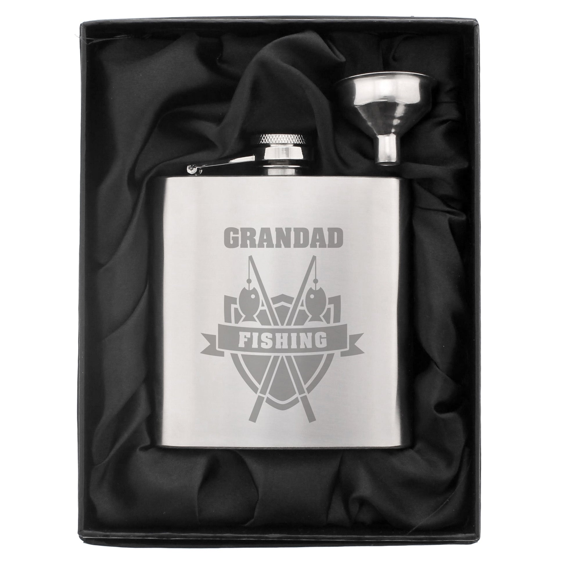 Personalised Fishing Crest Hip Flask - image 2