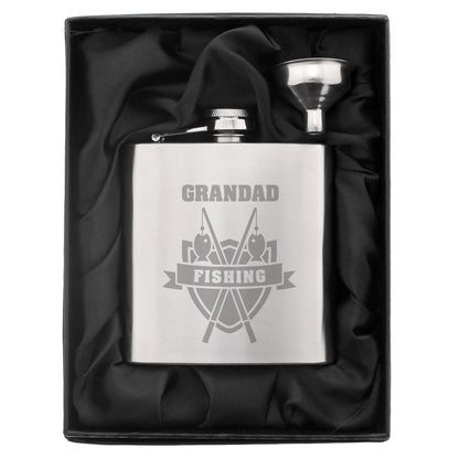 Personalised Fishing Crest Hip Flask - image 2