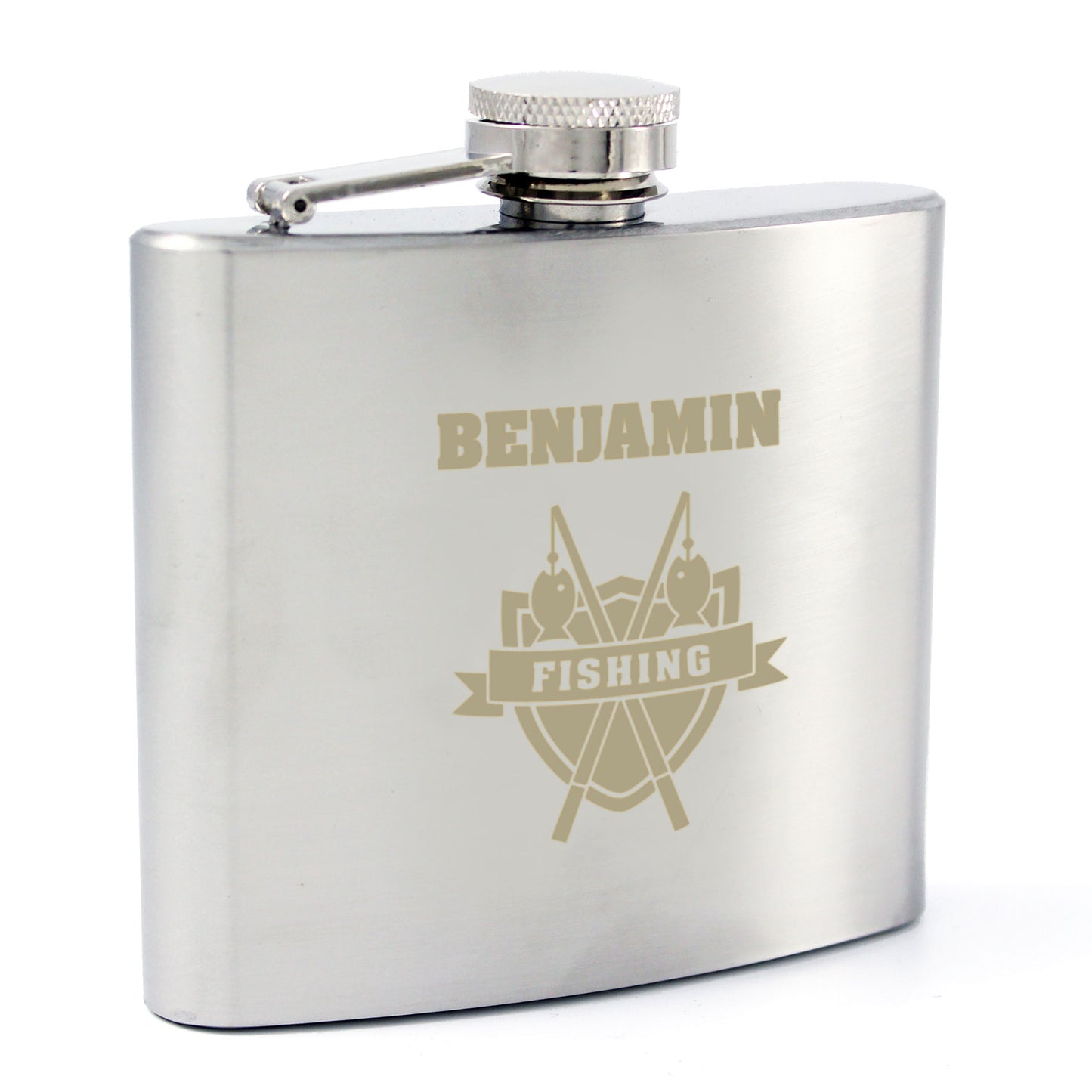 Personalised Fishing Crest Hip Flask - image 4