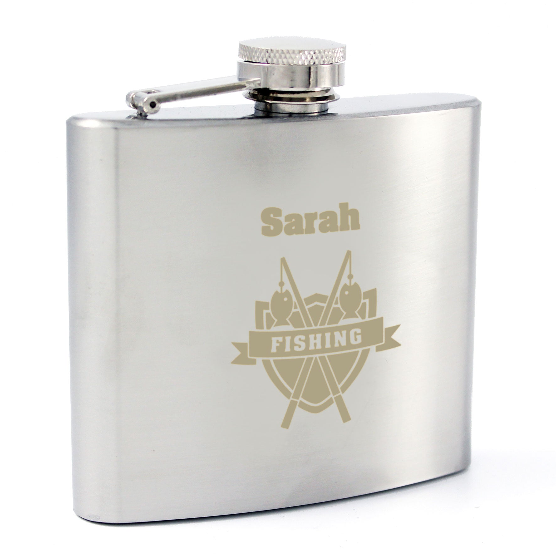 Personalised Fishing Crest Hip Flask - image 5