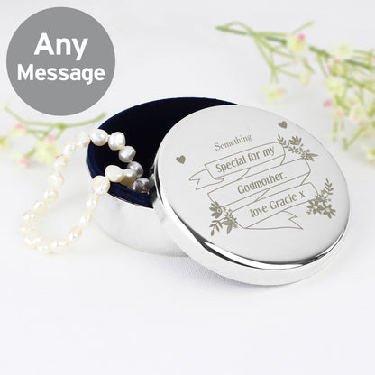 Personalised Garden Bloom Round Trinket Box from Heartfelt Gifts