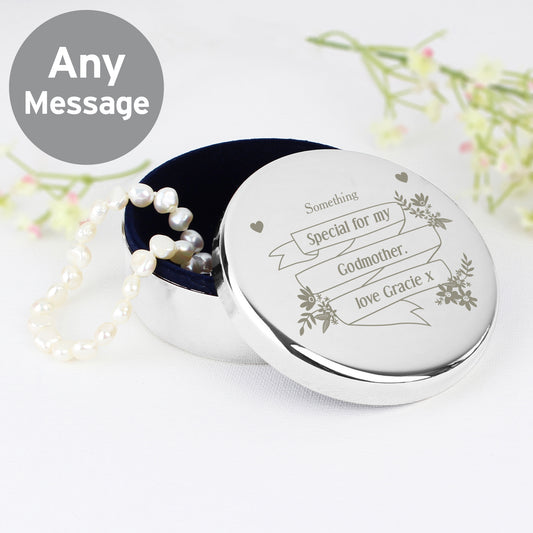Personalised Garden Bloom Round Trinket Box from Heartfelt Gifts