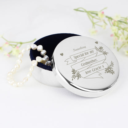 Personalised Garden Bloom Round Trinket Box - image 2