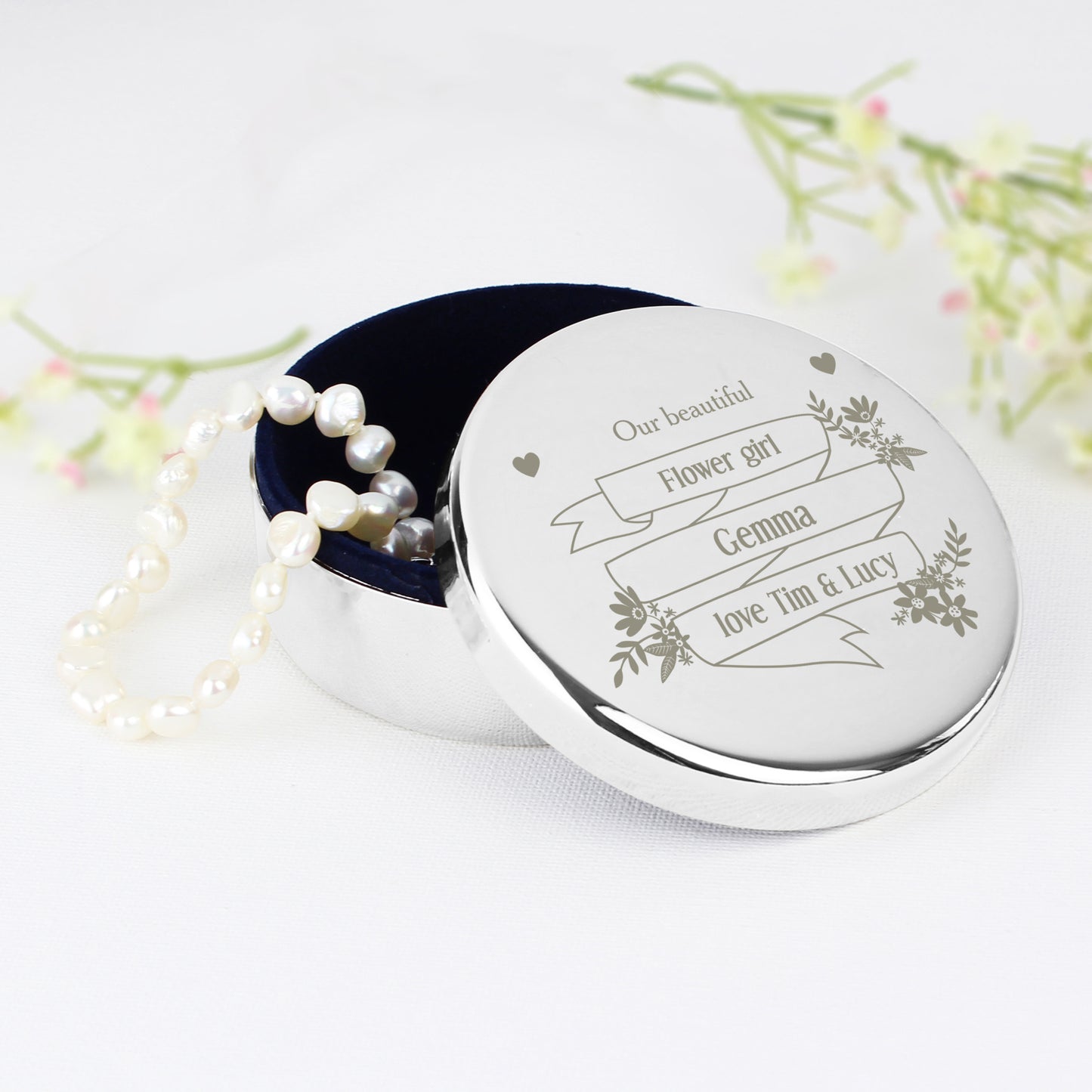 Personalised Garden Bloom Round Trinket Box - image 5
