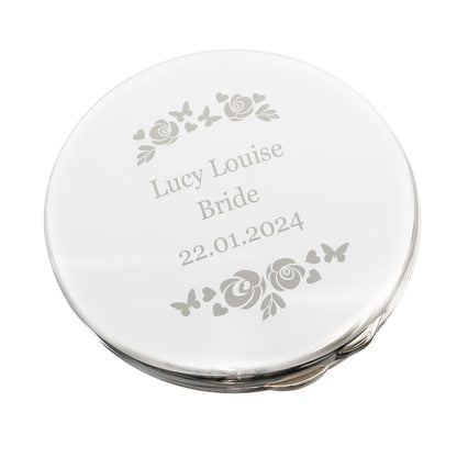 Vintage Rose compact mirror presented as a floral keepsake