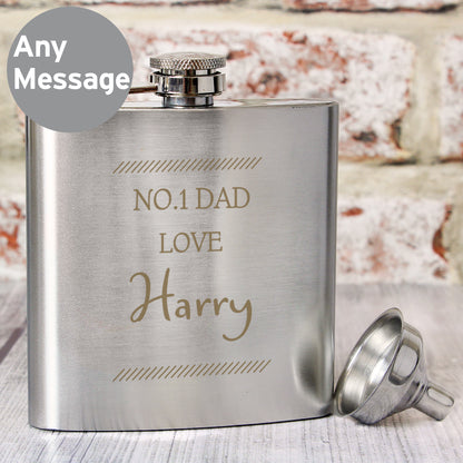 Personalised Classic Stainless Steel Hip Flask from Heartfelt Gifts