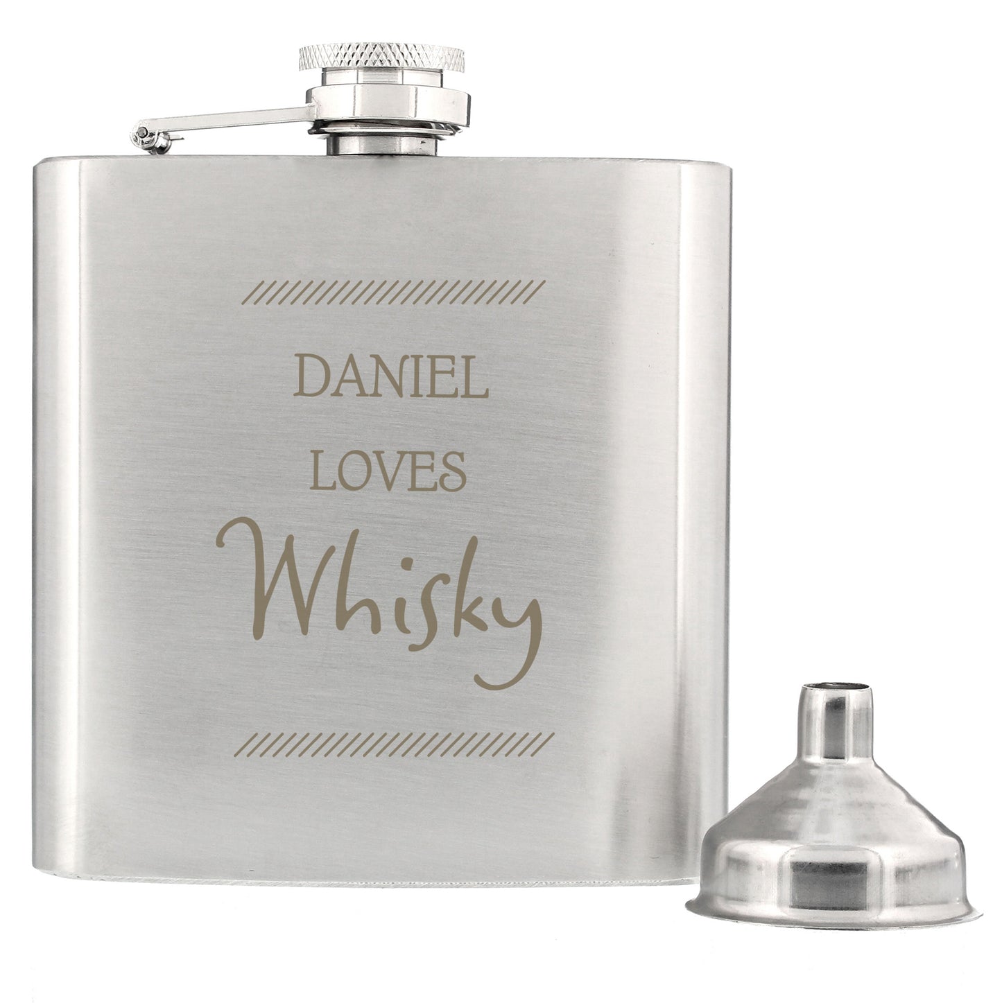 Personalised Classic Stainless Steel Hip Flask - image 2