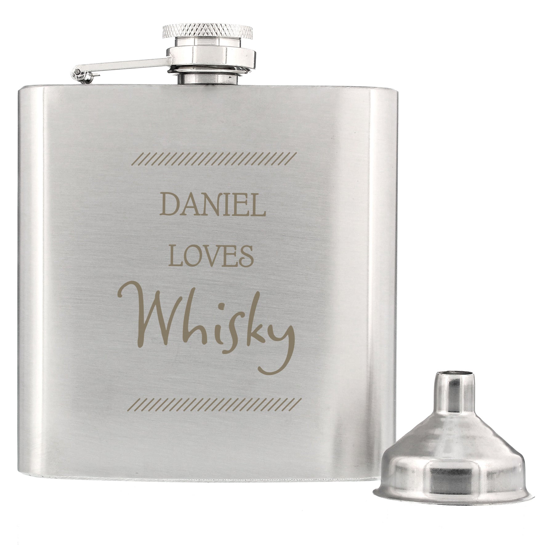 Personalised Classic Stainless Steel Hip Flask - image 2