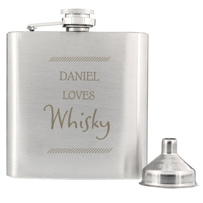 Personalised Classic Stainless Steel Hip Flask - image 2