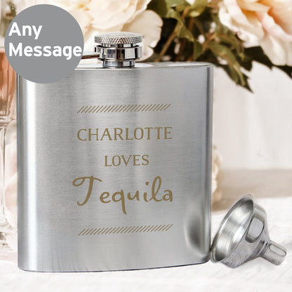 Personalised Classic Stainless Steel Hip Flask - image 3