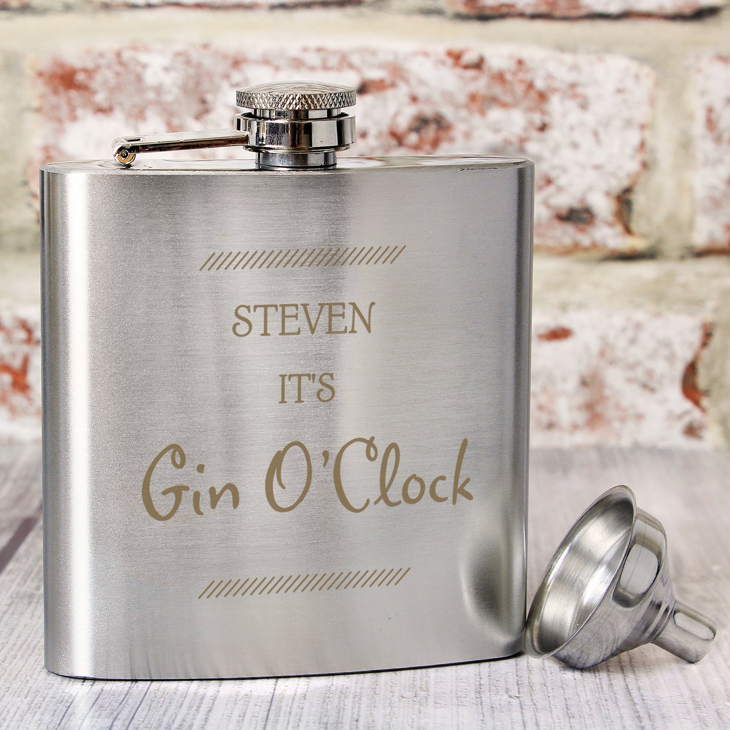 Personalised Classic Stainless Steel Hip Flask - image 7