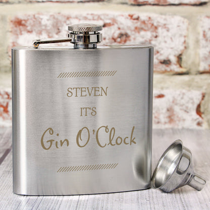 Personalised Classic Stainless Steel Hip Flask - image 7
