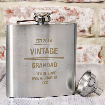 Personalised Message Stainless Steel Hip Flask - image 8