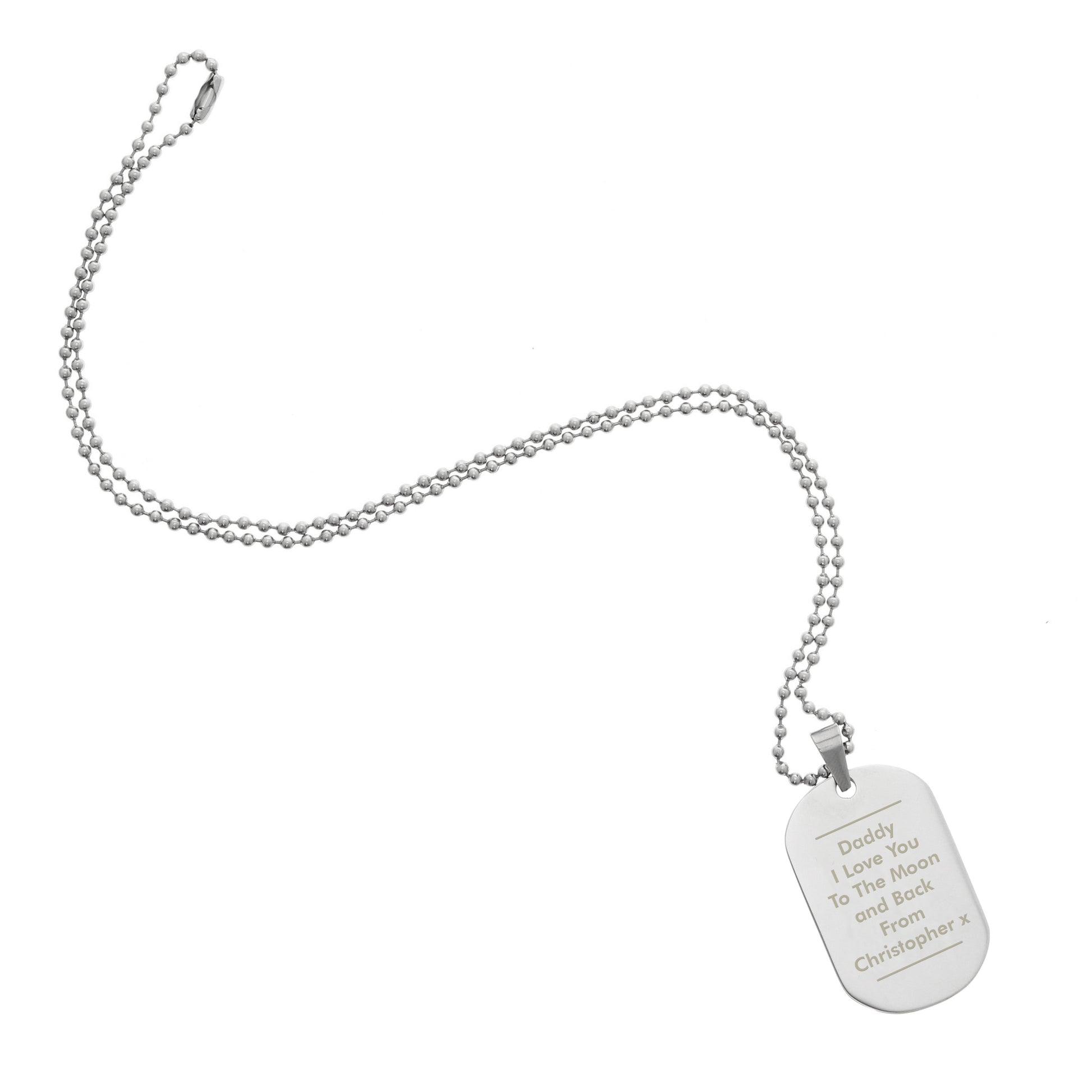 Personalised Classic Stainless Steel Dog Tag Necklace - image 2