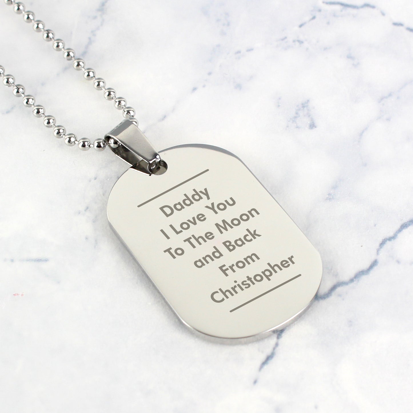 Personalised Classic Stainless Steel Dog Tag Necklace - image 5