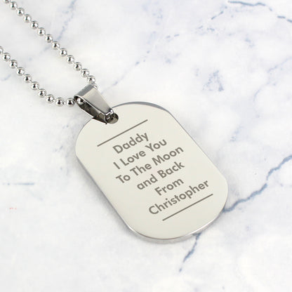 Personalised Classic Stainless Steel Dog Tag Necklace - image 5